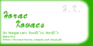 horac kovacs business card